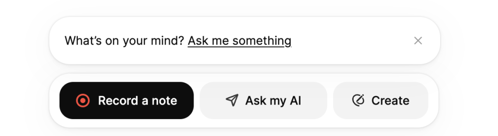 screenshot of voicenotes showing a “Record a note” button